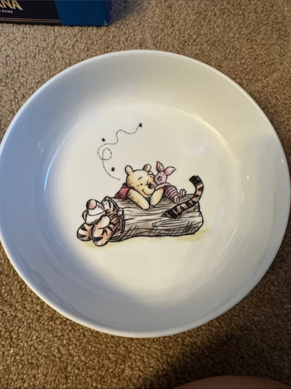 Disney White Winnie the Pooh & Piglet Ceramic Bowl